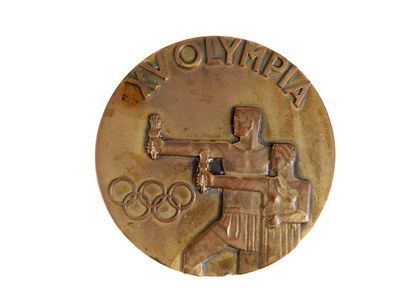 null Médaille de participant. avers: athlète couronné sur le stade, Helsinki, Helsingfors.
1952;...