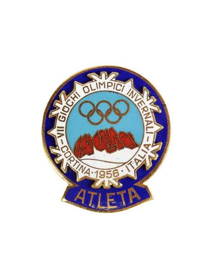 null Cortina- Badge d'athlète en bronze émaillé
35 x 40 mm