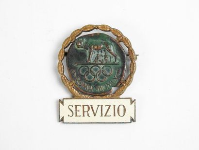 null Service Badge en bronze patiné cartouche émaillé blanc
47 x 38 mm