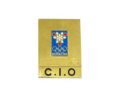 null Insigne officielle membre du CIO Arthus Bertrand Paris avec sa broche 4,5 x...