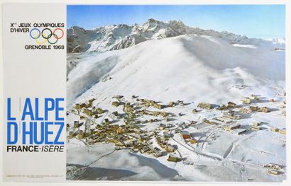 null Grenoble 1968, Affiche officielle plastifiée des X° Jeux Olympiques d'Hiver,...