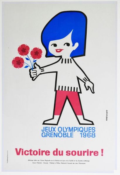 null Grenoble 1968, Affiche officielle plastifiée des Jeux Olympiques de Grenoble...
