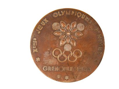 null Winner's medal. Bronze. Towards: X° Olympic Winter Games, Grenoble 1968. With...