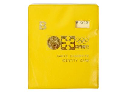 null Olympic identity card in its official yellow pocket with official logo number...