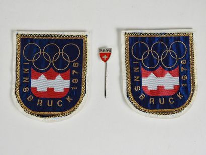 null INNSBRUCK two official badges with logo, felt rings, 9 x 6.5 cm
A Swiss pin...