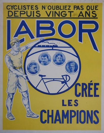 null Original canvas-backed poster. Cyclists, don't forget that for 20 years, the
Labor...With...