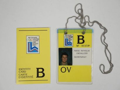 null Marie
Chevalier's Olympic identity card with a portable badge with chain