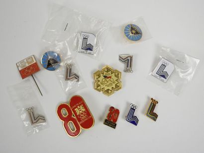 null Set of a dozen official pins and pins or with Osterreich or CSSR mention