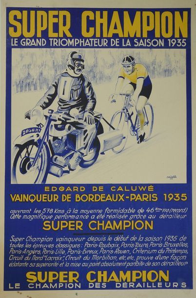 null Original canvas-backed poster. The Super Champion derailleur
, the great triumphant...