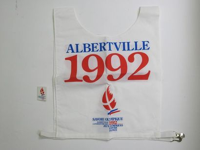 null ALBERTVILLE: Two pieces: an official bib number, mention Savoie Olympic, bid...
