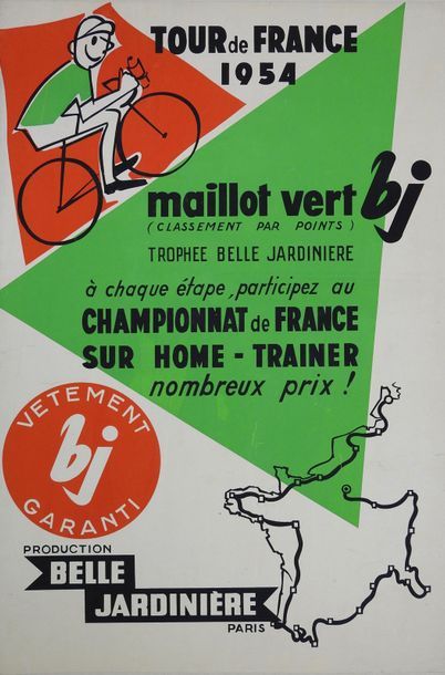 null Original poster canvas around the creation of the Green Jersey. Created in 1953...