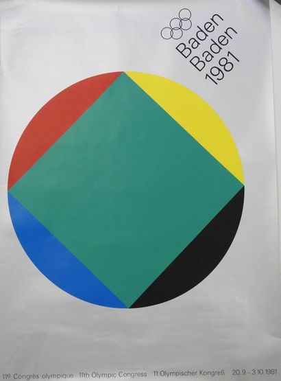 null 1981. Affiche du 11° Congrès Olympique, Baden-Baden 59,5 x 84 cm
