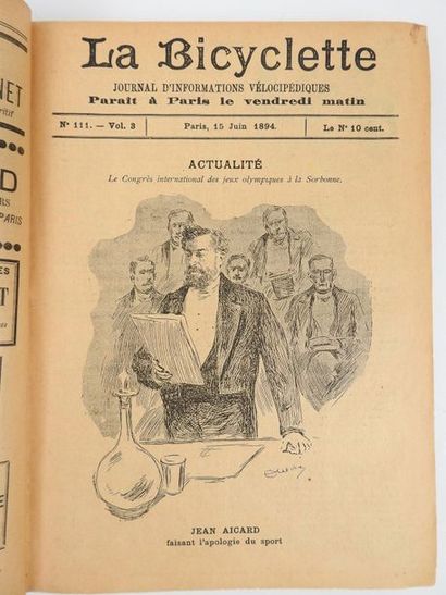 null Revues cyclistes. Trois reliures:a) "La
Bicyclette", première reliure du 17/5/1895...