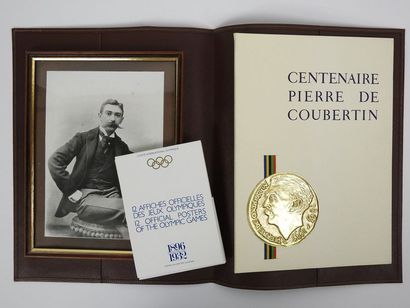 null Centenaire de Pierre de Coubertin, plaquette de prestige, exemplaire n° 391...