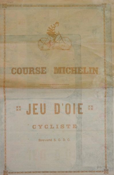 null Michelin. Cycling Goose game. With drawing by Charles Terront. Lithography,...