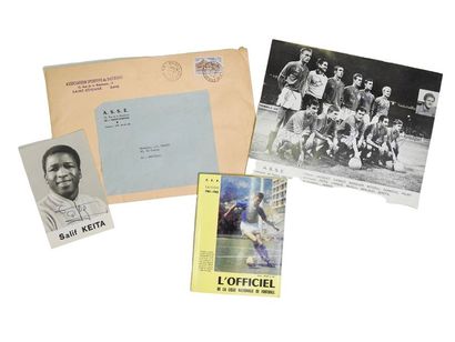 null St. Stephen's. Two signed photos: a)
ASSE, French champion 1966-67, with the...
