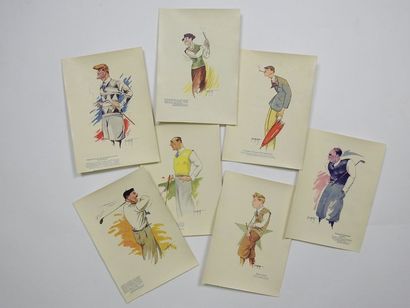 null 7 colour plates from Abel Petit's album, the gallery of the French Aces with...