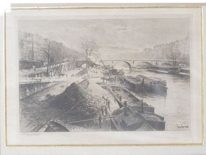 Lucy Garnot (XX°) La Seine à Paris
Gravure signée dans la planche, contresignée en...