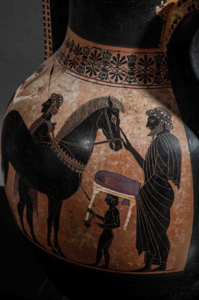null Vase à figures noires de style grec dans la tradition des ateliers
Antiques
Terre...