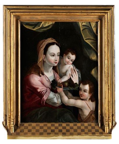 Cornelis Van Cleve (1520-1567), entourage de La vierge, l'enfant Jésus et Saint Jean...