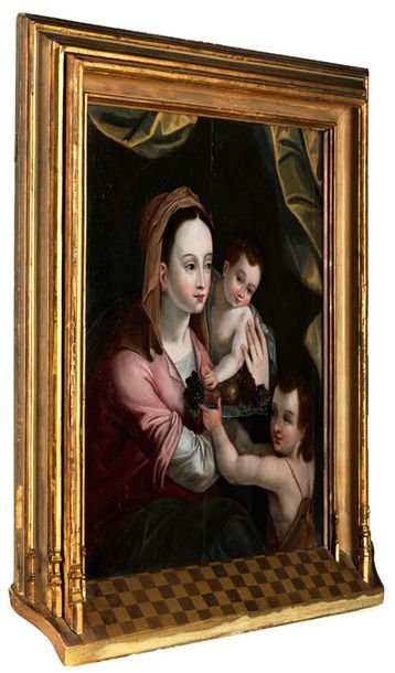 Cornelis Van Cleve (1520-1567), entourage de La vierge, l'enfant Jésus et Saint Jean...