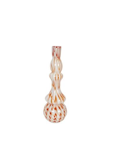 null Maya Strubinoka
Grand vase en verre blanc et orangé de forme ourlée
H 46 cm...
