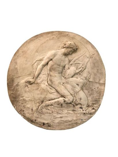 Raoul BENARD (1881-1961) Orphée, 1905
Paire d'importants bas-relief circulaires en...