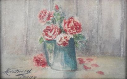 Marie Dousset (XX°) Pot aux roses, 1914
Aquarelle sur papier signé et daté en bas...