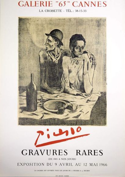 Pablo PICASSO (1881-1973) d'après Affiche de l'exposition Picasso gravures rares,...