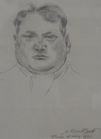Alexandre ROUBTZOFF (1884-1949) Portrait d'homme, 1930
Crayon sur papier signé, daté...