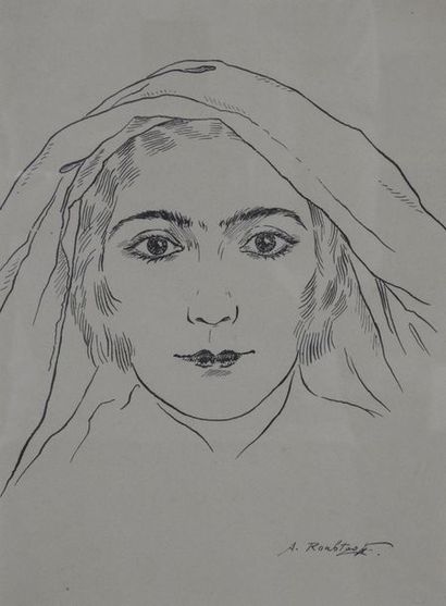 Alexandre ROUBTZOFF (1884-1949) Portrait de femme
Encre sur papier signé en bas à...