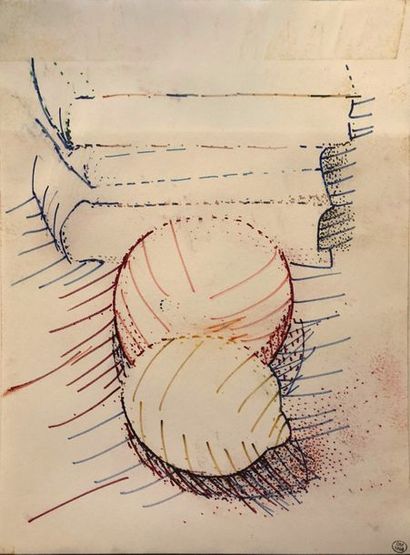 Dora MAAR (1907-1997) Nature morte
Technique mixte sur papier signé du cachet de...