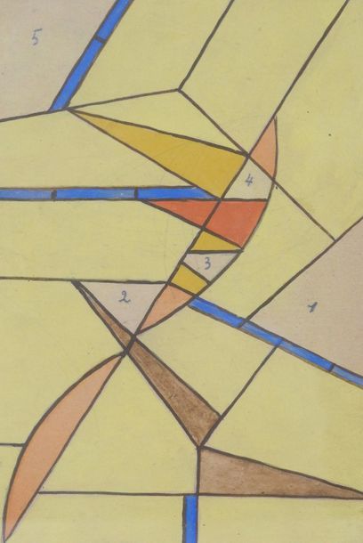 Nicolaas WARB (1906 - 1957) Composition, vers 1950
Aquarelle et crayon sur papier...