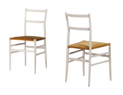 Gio PONTI (1891-1979) «Leggera», modèle créé en 1951
Suite de quatre chaises laquées...