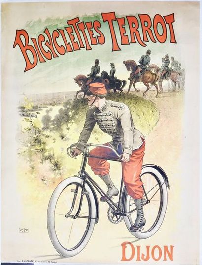 BAYLAC Lucien (1851-1913) 
BICYCLETTES TERROT, Dijon. 1893
Imprimerie Kossuth & Cie,...