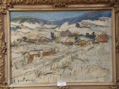 Roland DUBUC (1924-1998) 
Paysage hivernal
Huile sur toile signée en bas à gauche
33...
