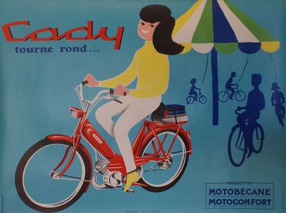 VARENNE Roger 
MOTOBÉCANE CADY. «TOURNE ROND».Vers 1967
Publicité Sweerts-Ciavald,...