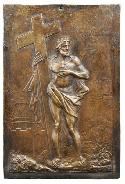 Michel Ange, d'après 
Christ Rédempteur
Plaquette en bronze
XVI° siécle 15,5 x 10,3...