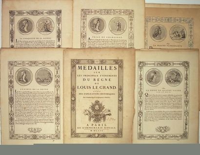 null MÉDAILLES DE LOUIS XIV. 1702-1712: 21 Pages gravées, tirées des «Médailles sur...