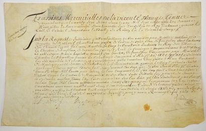 null VISCOUNT OF TROUGH. 1715. Registration of a WEDDING CONTRACT according to the...