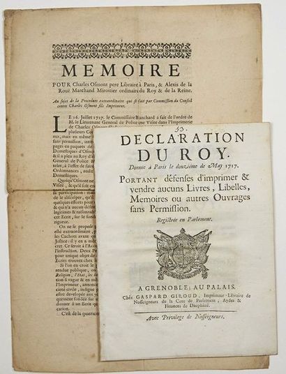 null LIBRARY & PRINTING. 2 Printed: "Declaration of the ROY, given in Paris on 12...