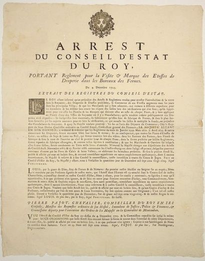 null TARN-ET-GARONNE. 1730. ENFORMS. KING CLOSES. CUSTOMS. Decree of the King's Council...