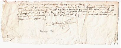 BERRY. BOURGES. Charte du 5 Avril 1548 - Affaire “Entre Noble Homme Marquis d'ESTRÉES...