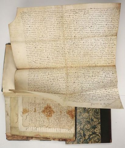 null ARDENNES. 1572. Papiers de la Maison de BEFFROY Seigneur De BEAUREPAIRE. Un...