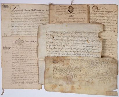 null (LOIRE-ATLANTIC. 1434.). 5 Documents concerning the Seigneury of BLANCHE-COURONNE....