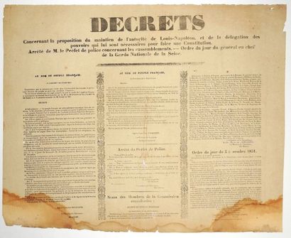 null DÉPARTEMENT DE LA SEINE. COUP D'ÉTAT du 2 DÉCEMBRE 1851. «DÉCRETS Concernant...