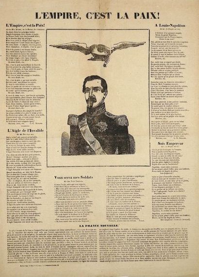NAPOLÉON III "L'EMPIRE, C'EST LA PAIX." (1853) - Placard de chansons de Durand et...