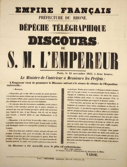 null NAPOLÉON III. 1855. EXPOSITION UNIVERSELLE DE 1855 (GUERRE DE CRIMÉE) - PARIS,...
