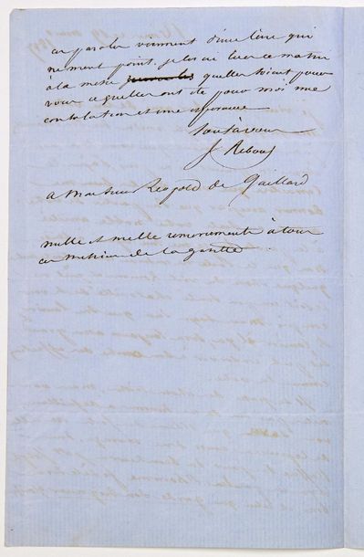 GARD. Jean REBOUL, le poète boulanger de NÎMES (Nîmes 1796 - 1864) - Lettre A.S....