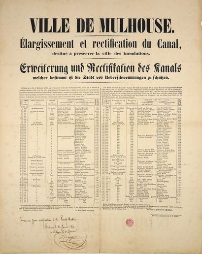 null HAUT-RHIN. 1864. “Ville de MULHOUSE (68)” 8 Janvier 1864 - Élargissement et...